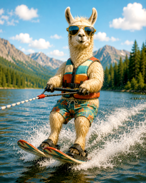 Llama-Water-Skiing-in-Retro-Sunglasses-Matted-Art-PrintQQWholesale-Trendy-Boutique-Decor.png