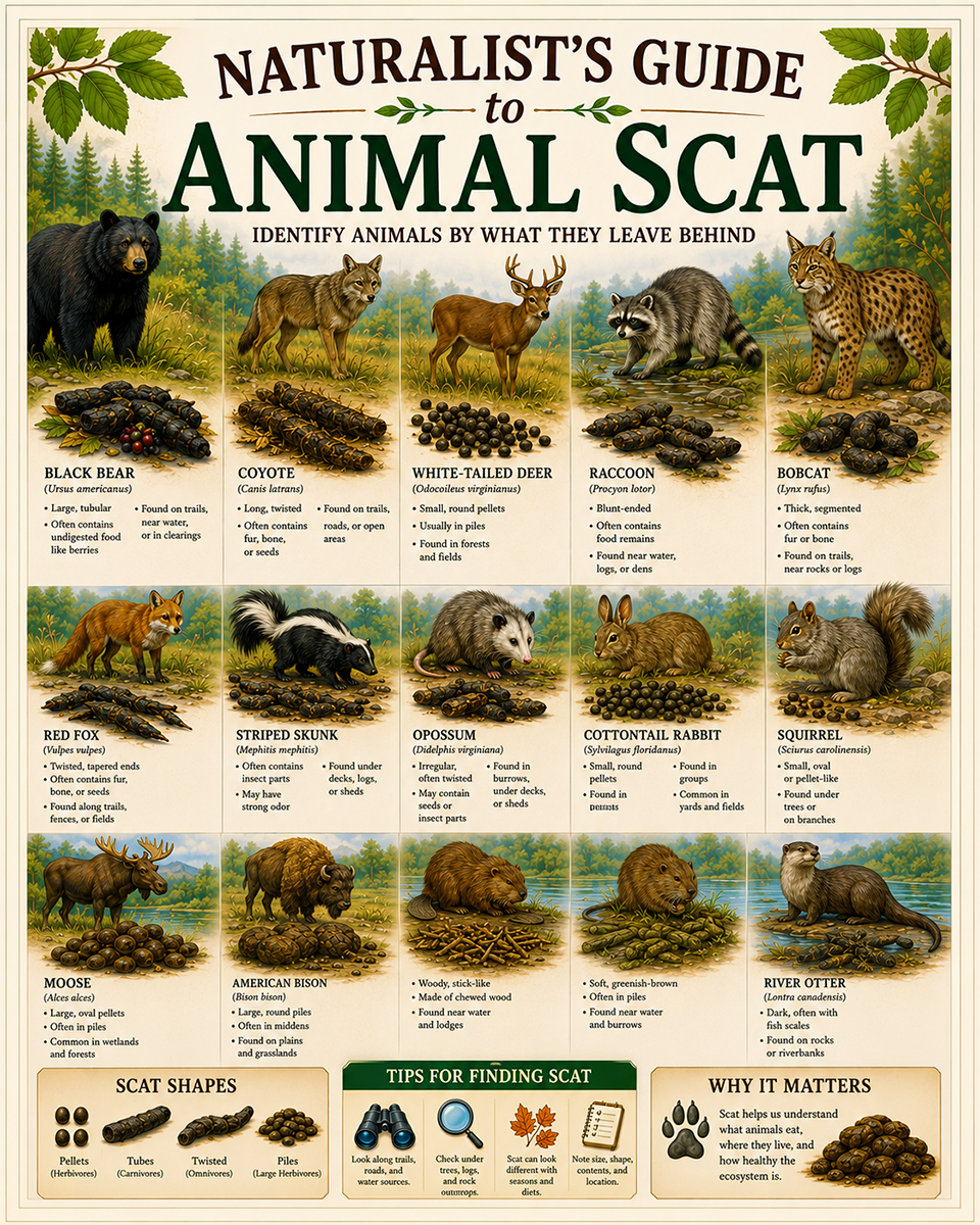 Naturalist's Guide to Animal Scat - tracks trails and wildlife clues field guide