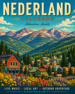 Nederland Colorado Matted Art Print - Wholesale Mountain Souvenir