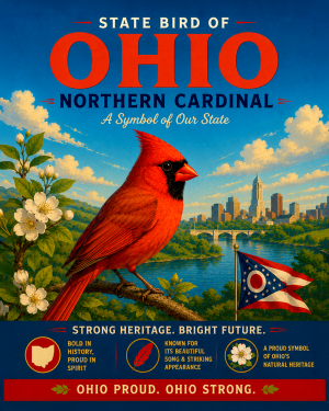 Northern Cardinal Ohio State Bird Matted Art Print - Timeless Cardinal Portrait for Traditional Countryside Aesthetics