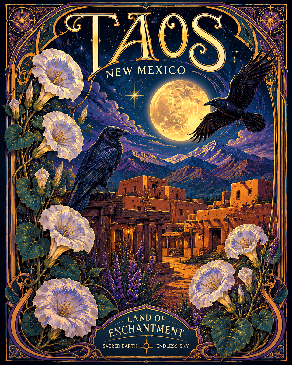 Nouveau Taos Art Print in Mat - Wholesale New Mexico Decor