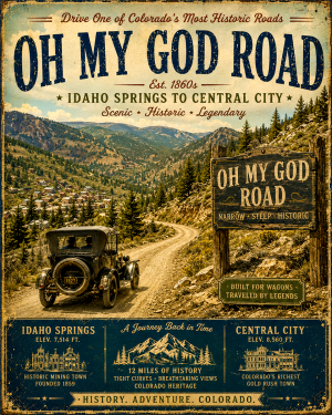Oh My God Road Connecting Idaho Springs to Central City Colorado
