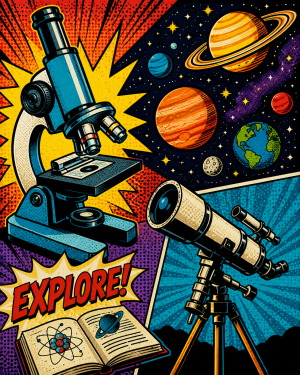 Pop Art Science Poster Matted Art Prints for Classrooms