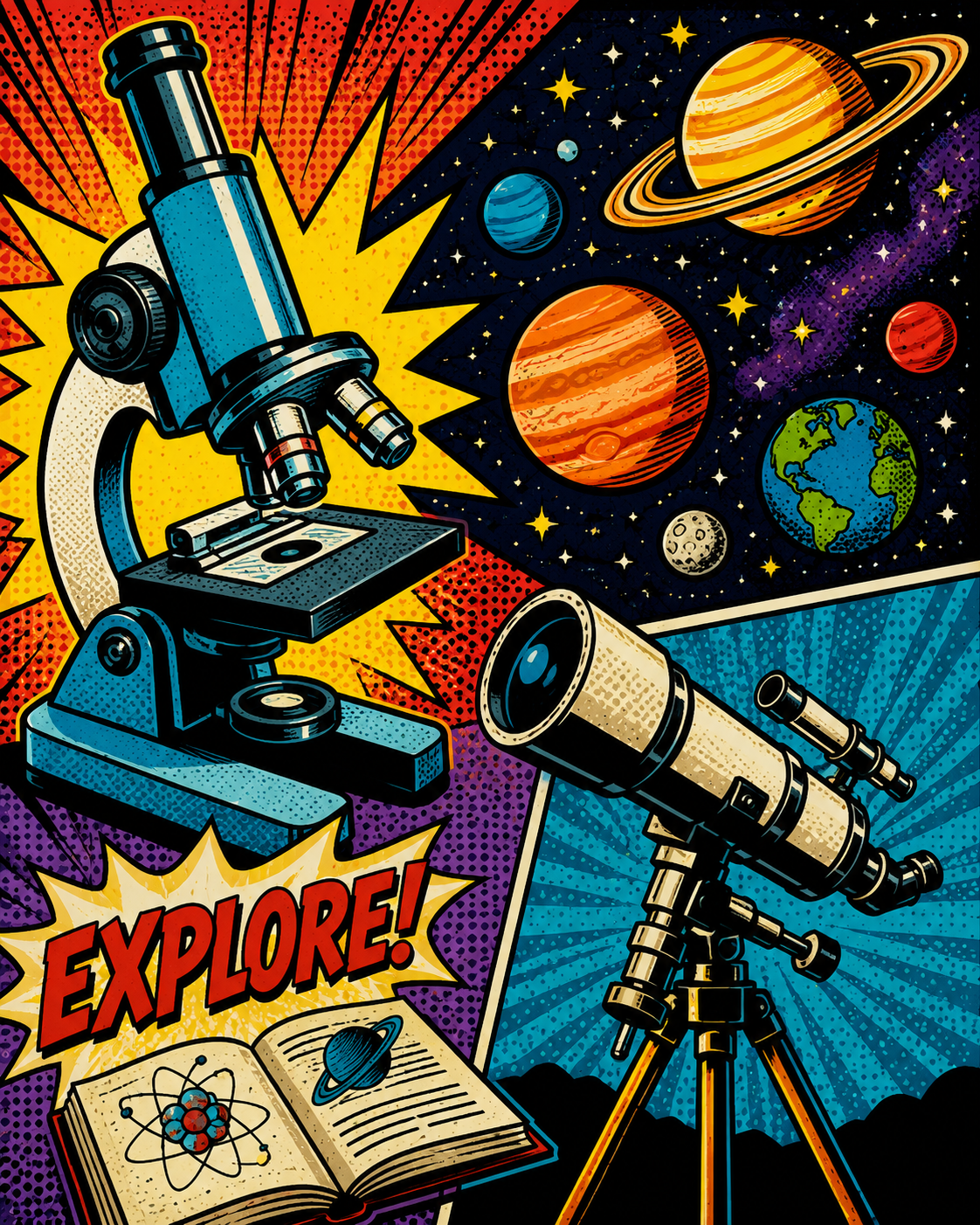 Pop Art Science Poster Matted Art Prints for Classrooms