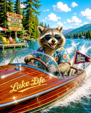 Raccoon-in-a-Vintage-Speed-Boat-Matted-Art-PrintQQWholesale-Fun-Summer-Souvenir.png