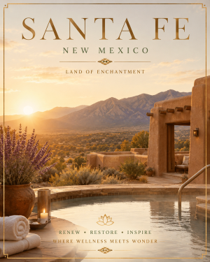 Santa Fe Spa Matted Art Print - New Mexico Wholesale