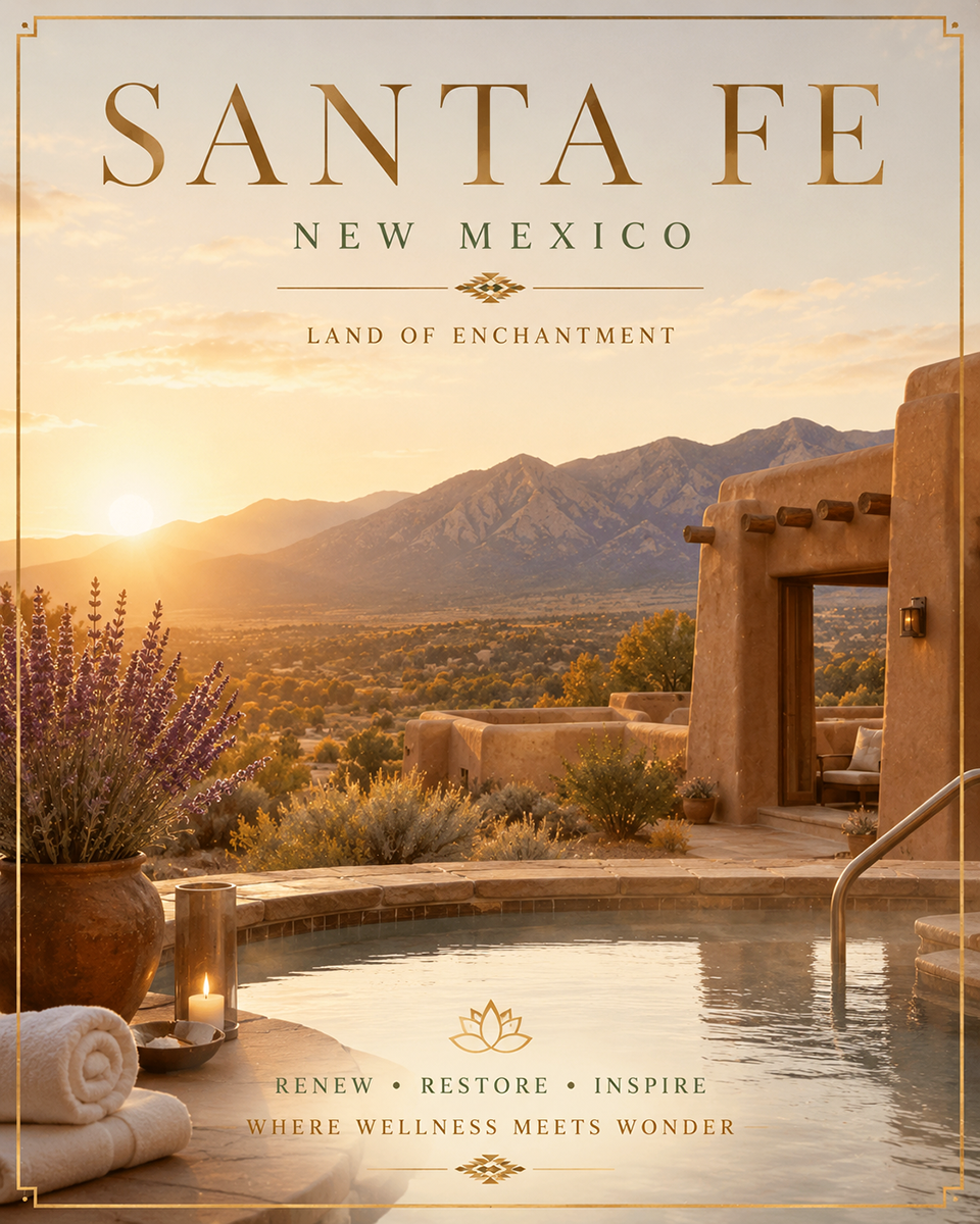 Santa Fe Spa Matted Art Print - New Mexico Wholesale