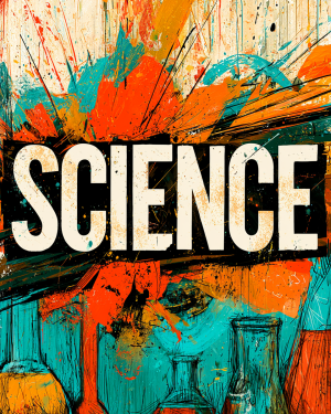Science Grunge Artwork Matted Art Prints for Classrooms