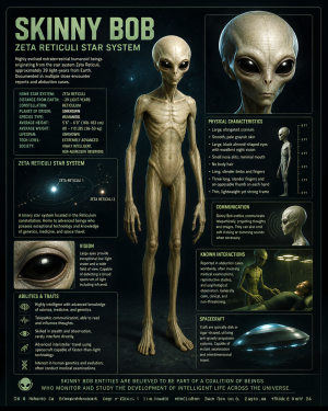 Skinny Bob Alien Footage Tribute Matted Art Print - Wholesale Cryptid Culture Gift