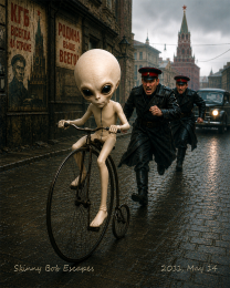 Skinny-Bob-Escapes-Alien-Matted-Print-Mystical-Wholesale-Extraterrestrial-Art