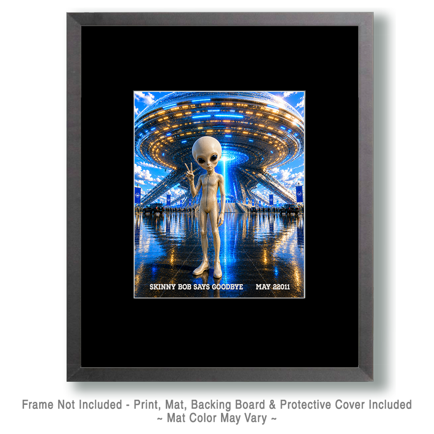Skinny-Bob-Goodbye-Alien-Matted-Art-Print-Wholesale-Metaphysical-Art