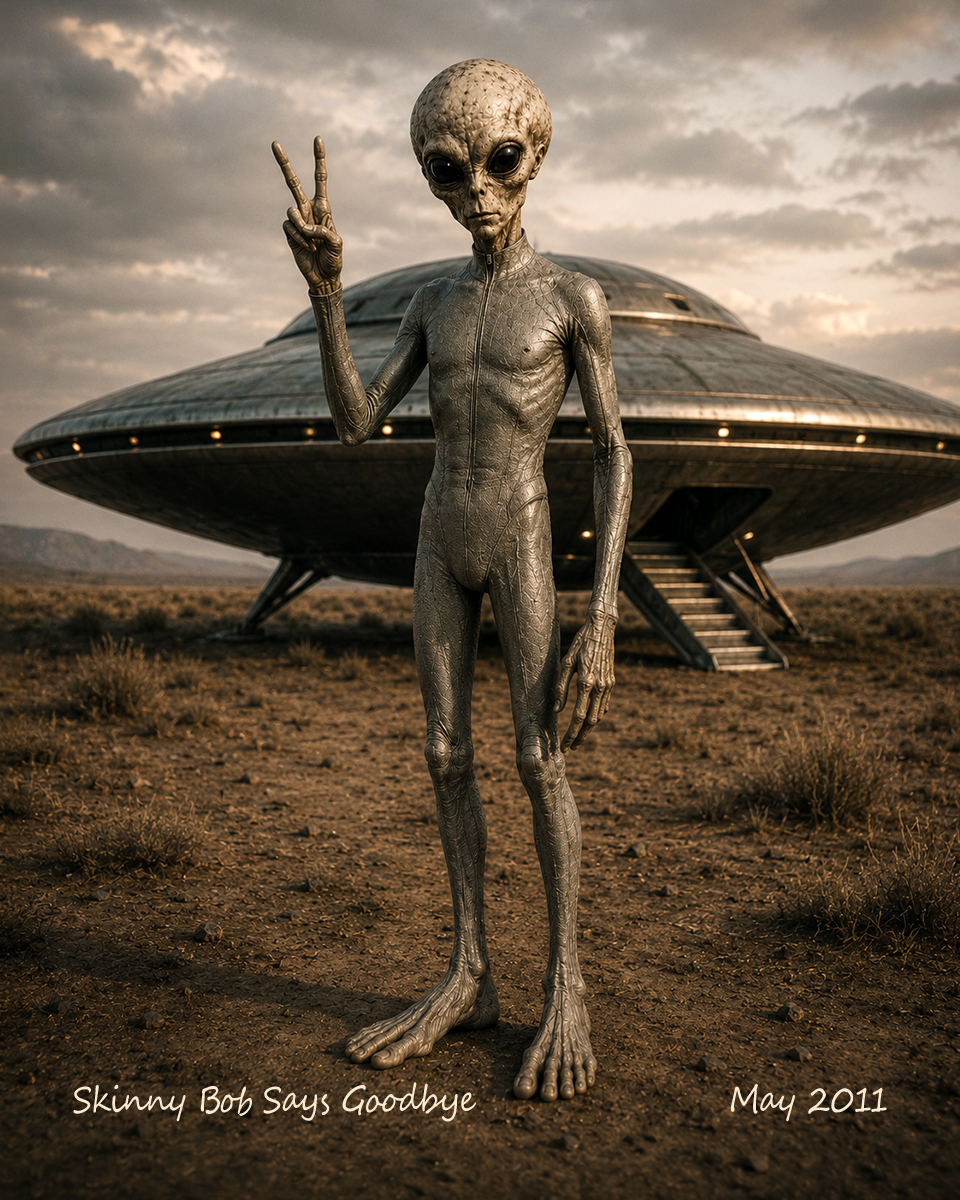 Skinny Bob Says Goodbye - Alien Matted Art Print - Wholesale Metaphysical Decor