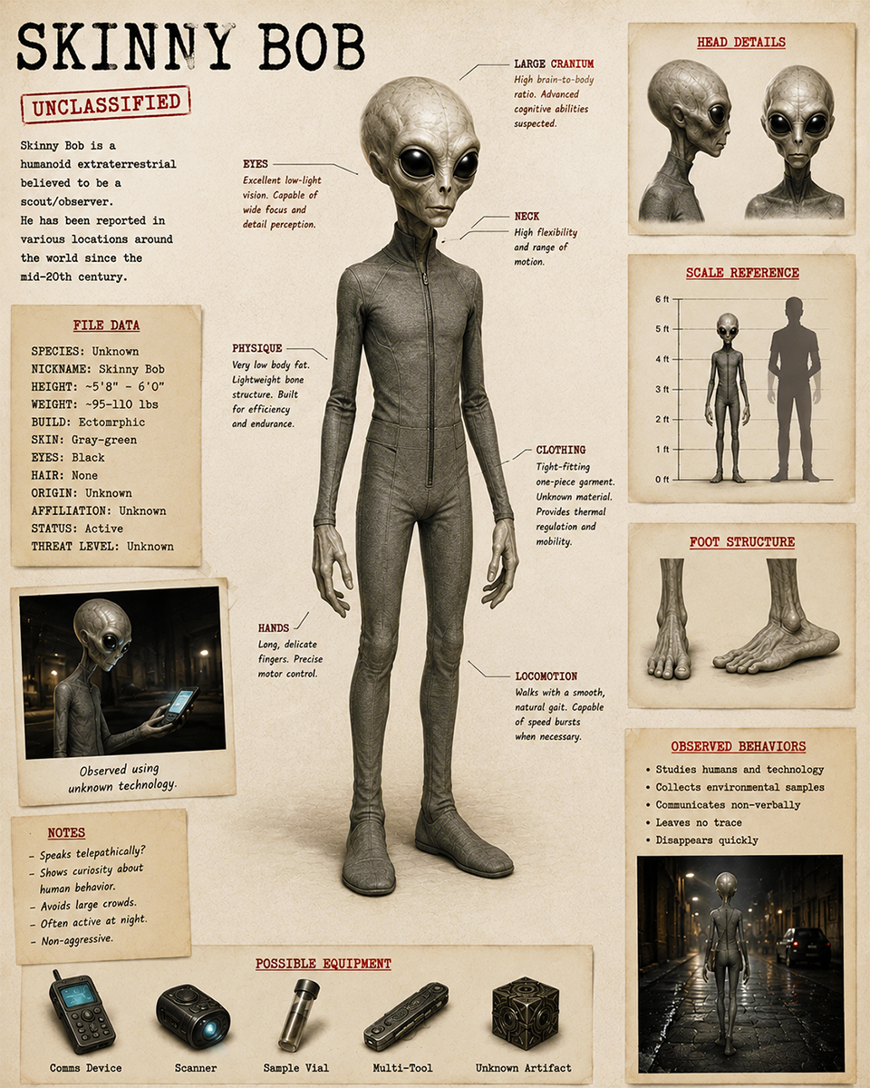 Skinny Bob the Alien Close Encounter Matted Art Print - Wholesale Roswell Style Decor