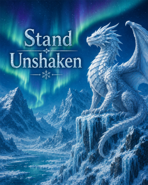 Snow Dragon Wall Art Matted Art Print - Stand Unshaken Epic Fantasy Decor