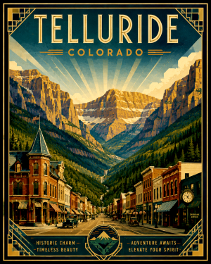 Telluride Colorado San Juan Mountain Box Canyon Matted Print - Wholesale Gallery Wall Art