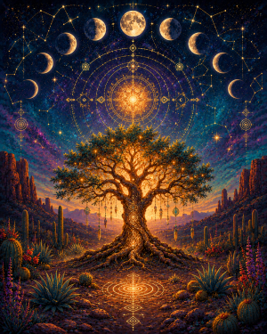 Tree of Life Divine Connection Art Print Matted Wholesale Southwestern Decor