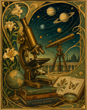 Vintage Style Art Nouveau Science Poster Matted Art Prints for Classrooms
