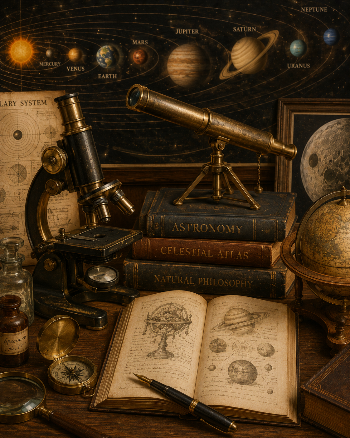 Vintage Style Science Poster Matted Art Prints for Classrooms