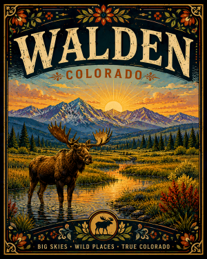 Walden Colorado Moose Matted Art Print - Wholesale Travel Souvenir