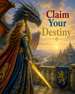 Warrior Queen Wall Art Matted Art Print - Claim Your Destiny Epic Fantasy Decor
