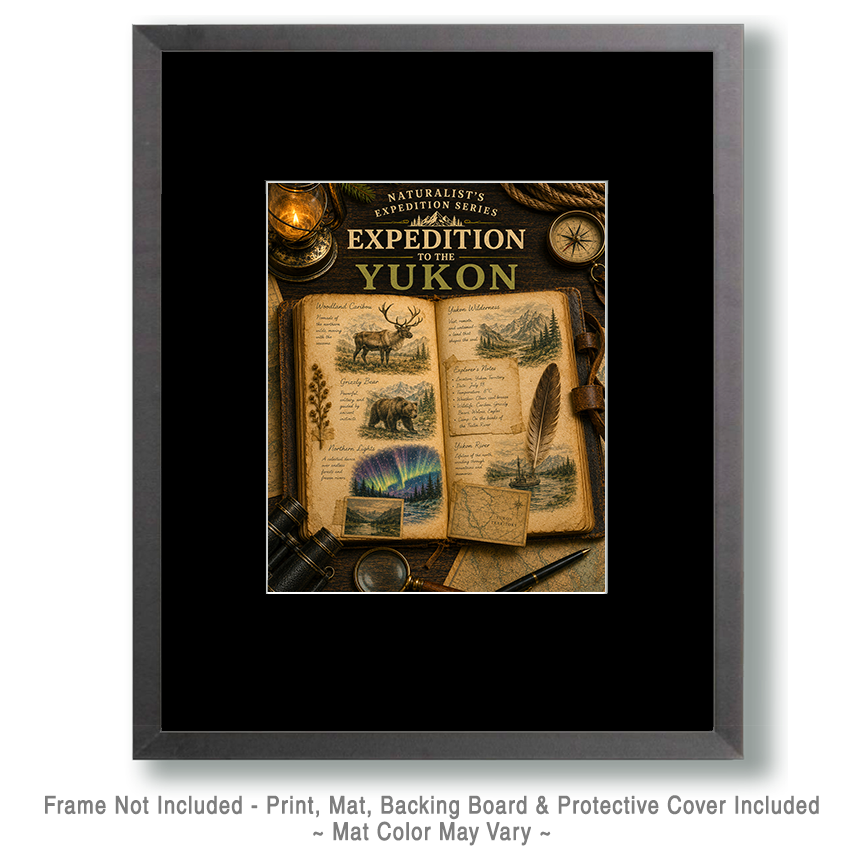 Expedition to the Yukon Matted Art Print - Vintage Wilderness Expedition Art - Image 2
