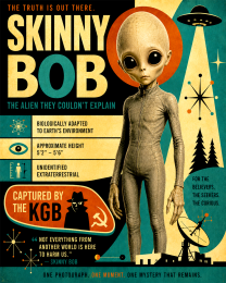 S kinny-Bob-Gray-Alien-Vintage-Style-Matted-Print-Wholesale-UFO-Sci-Fi-Wall-Art