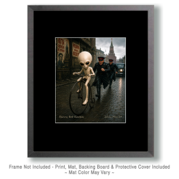 Skinny-Bob-Escapes-Alien-Matted-Print-Mystical-Wholesale-Extraterrestrial-Art Print