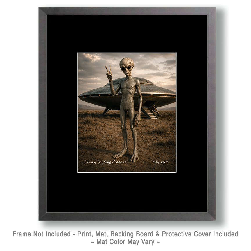 Skinny Bob Says Goodbye - Alien Matted Art Print - Wholesale Metaphysical Decor - Image 2