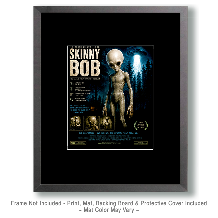 Skinny-Bob-UFO-Alien-Spirit-Animal-Matted-Art-Print-Wholesale-Metaphysical-Decor